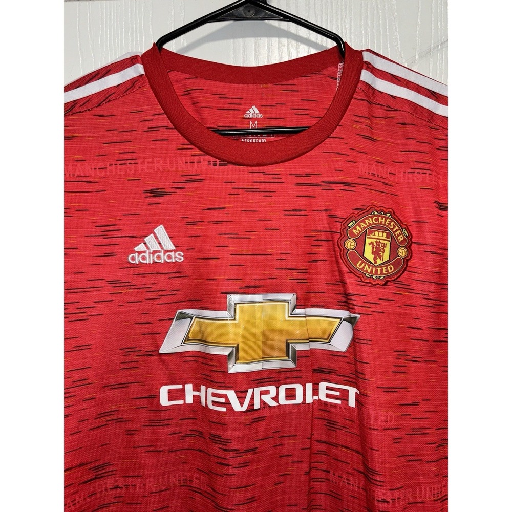 Adidas Climalite Manchester United Chevrolet Jersey Medium Red 2018-19 Soccer‎ M - Picture 2 of 6
